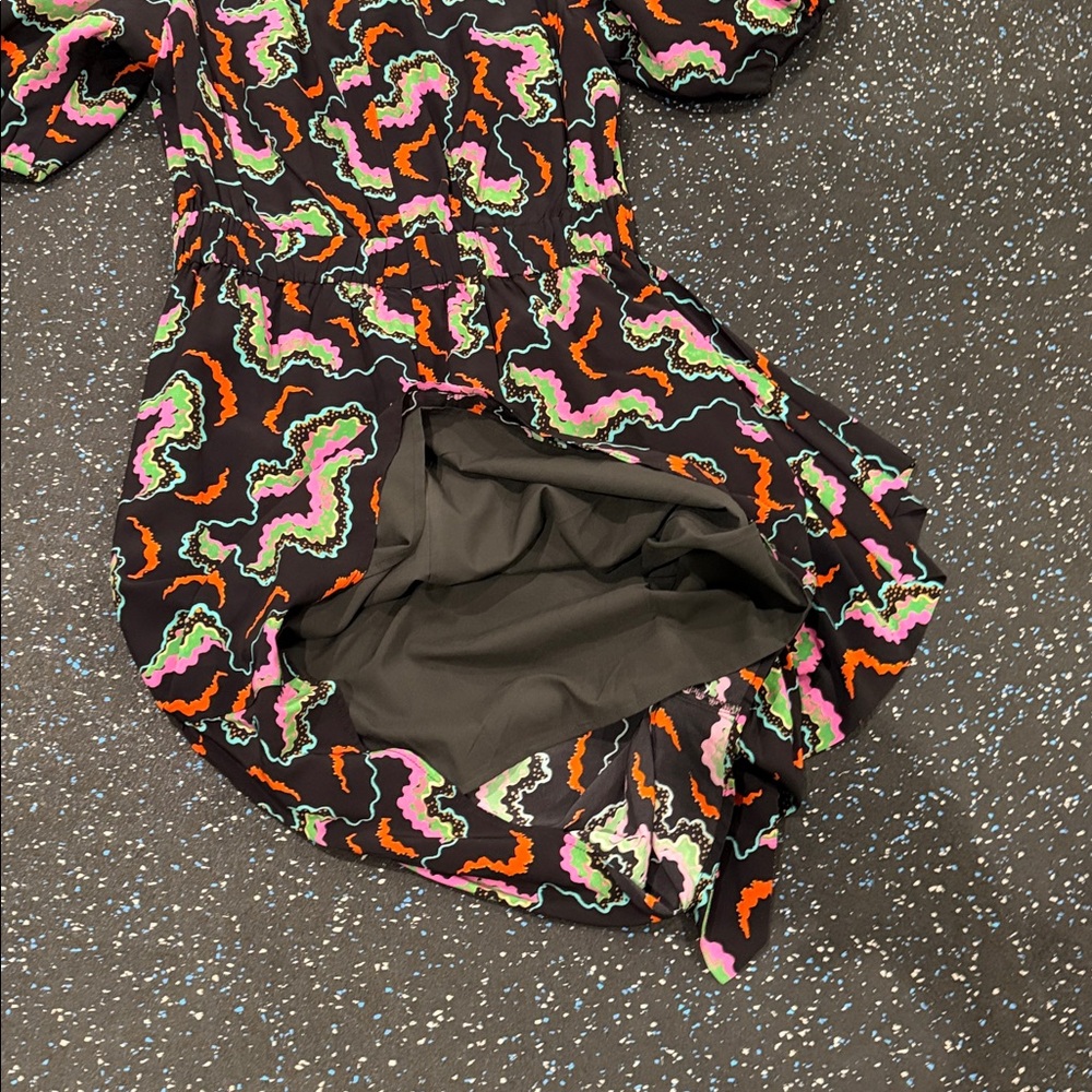 RHODE lined black multi colors Mini Dress Size 8 - Picture 4 of 6